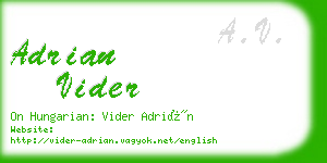 adrian vider business card